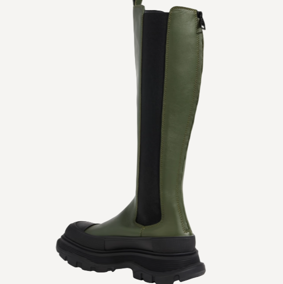 Alexander McQueen Black Stretch Tall Boots