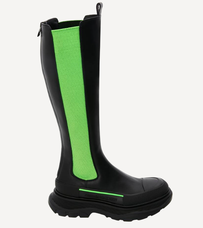 Alexander McQueen Black Stretch Tall Boots