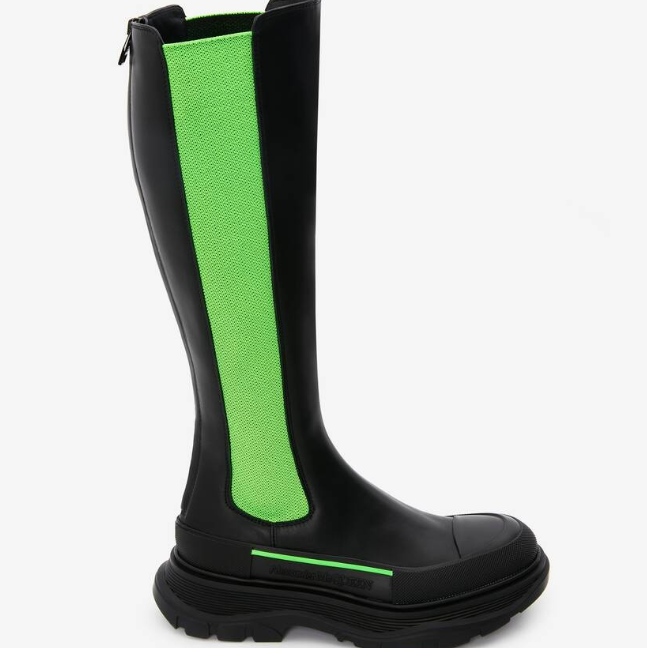 Alexander McQueen Black Stretch Tall Boots