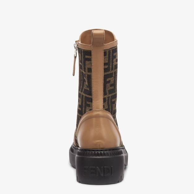 Fendi Motif Domino Biker Boot Brown