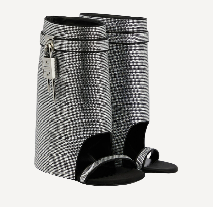 Givenchy Shark Lock Satin Strass Sandals