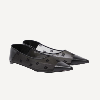 Givenchy 4G Leather-trimmed Mesh Ballet Flat