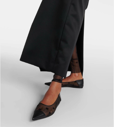 Givenchy 4G Leather-trimmed Mesh Ballet Flat