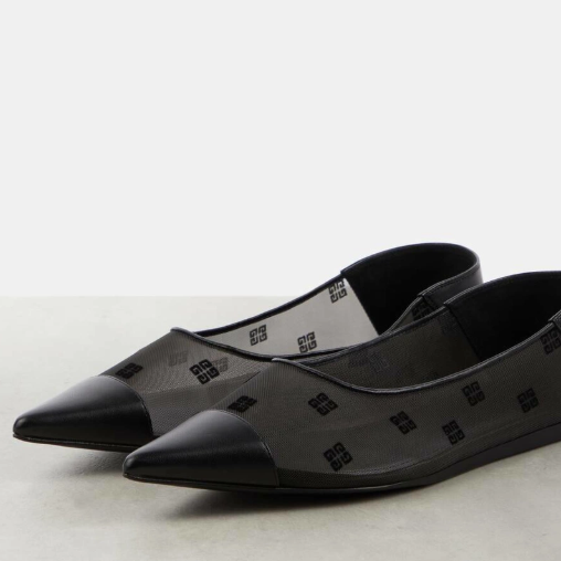 Givenchy 4G Leather-trimmed Mesh Ballet Flat