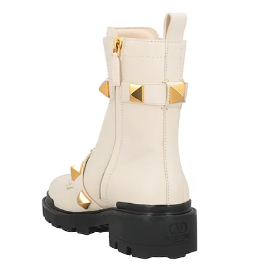 Valentino White Rockstud Boots