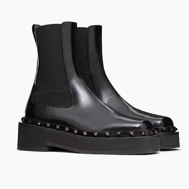 Valentino Black Rockstud Booties