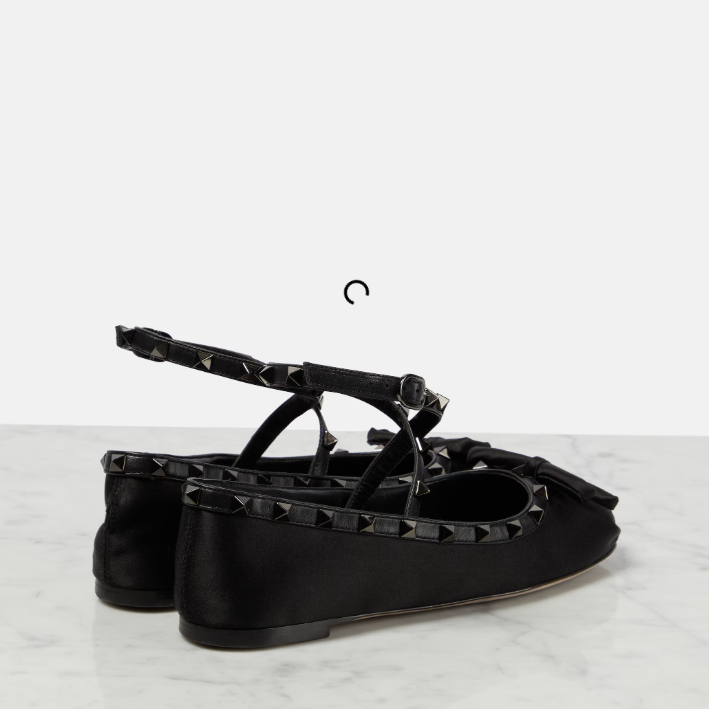 Valentino Black Rockstud Flats