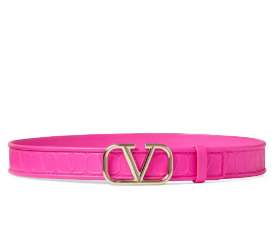 Valentino Leather Logo Belt