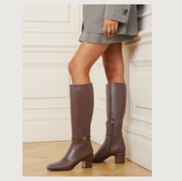 Valentino Logo Tan Tall Boots