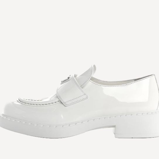 Prada White Patent Loafers