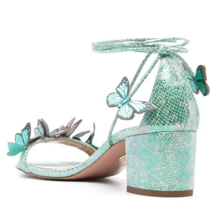 Aquazzura Butterfly Block Heel Sandals