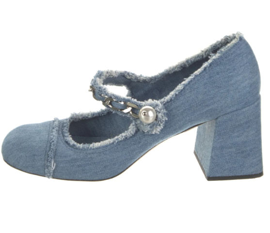 Miu Miu Denim Block Heel Pumps