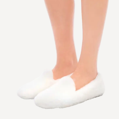 Miu Miu White Shearling Slip on Slippers