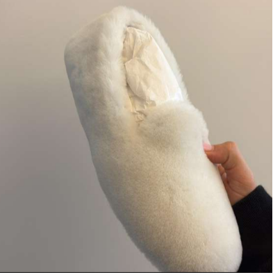 Miu Miu White Shearling Slip on Slippers