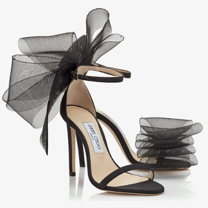 Jimmy Choo Aveline Sandals Black Satin