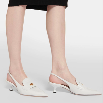 Miu Miu White Penny Kitten Heel