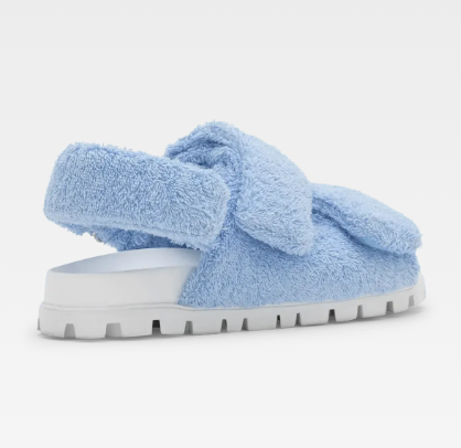 Miu Miu Blue Terry Logo Sandals
