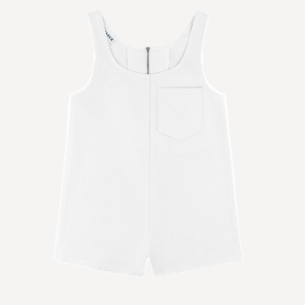 Parke Tank Top Denim White Romper