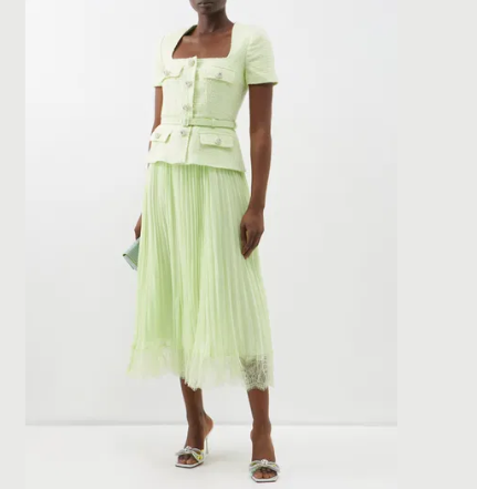 Self Portrait Green Midi Dress