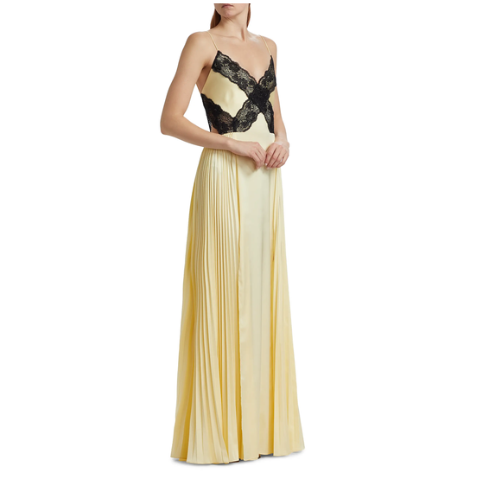 Self Portrait Yellow Lace Maxi Dress