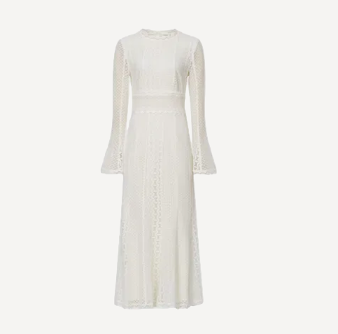 Reiss Aspen Lace Midi Dress Open Back