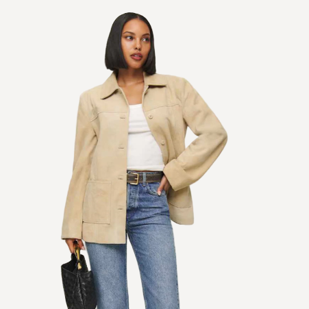 Reformation x Veda Suede Lincoln Jacket