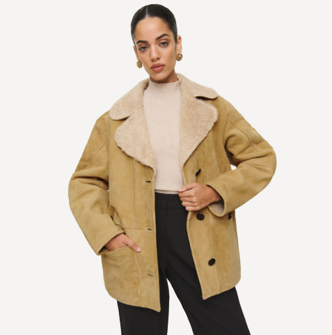 Reformation x Veda Suede Shearling Jacket