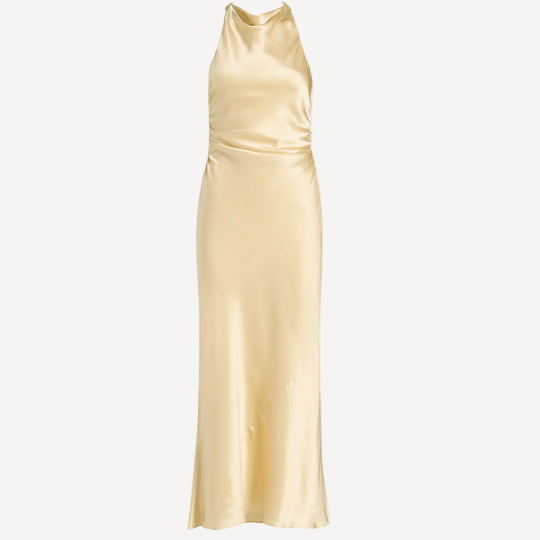 Reformation Casette Sand Silk Dress