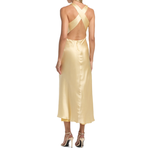 Reformation Casette Sand Silk Dress
