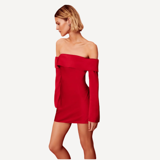 Reformation Maves Red Mini Dress