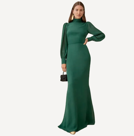 Reformation Midleton Green Dress
