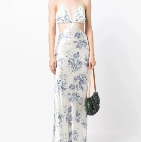 Reformation Poppies Silk Dress Lupine