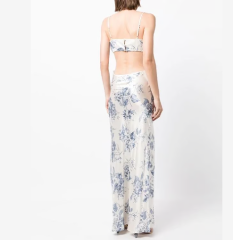 Reformation Poppies Silk Dress Lupine