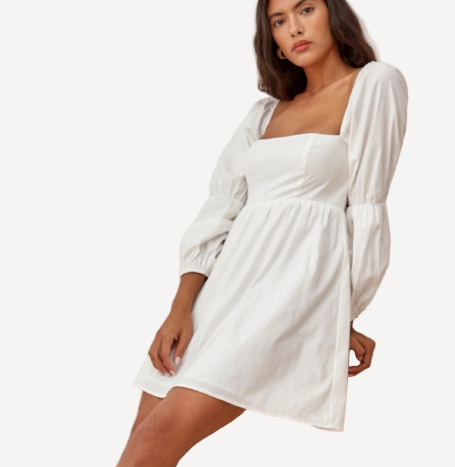Reformation Michaela White Mini Dress