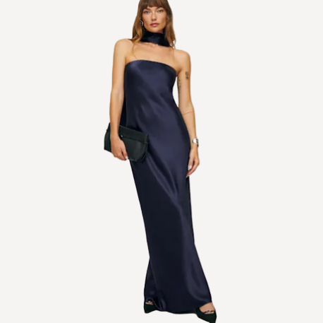 Reformation Oren Navy Dress