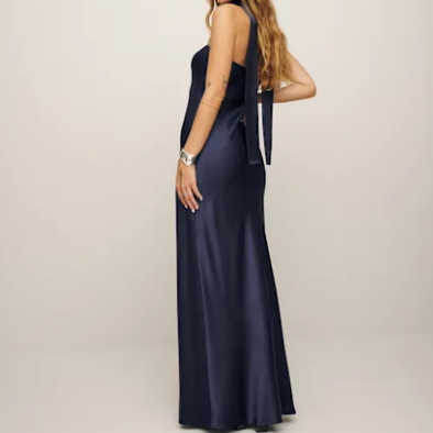 Reformation Oren Navy Dress