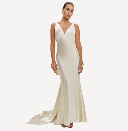 Reformation Margot Silk Dress Ivory