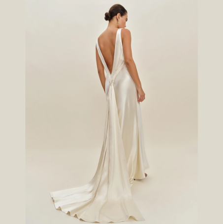 Reformation Margot Silk Dress Ivory