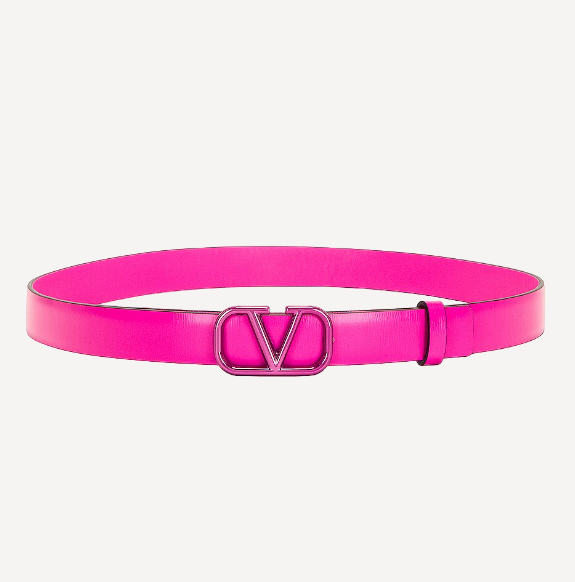 Valentino Hot Pink Thin Logo Belt