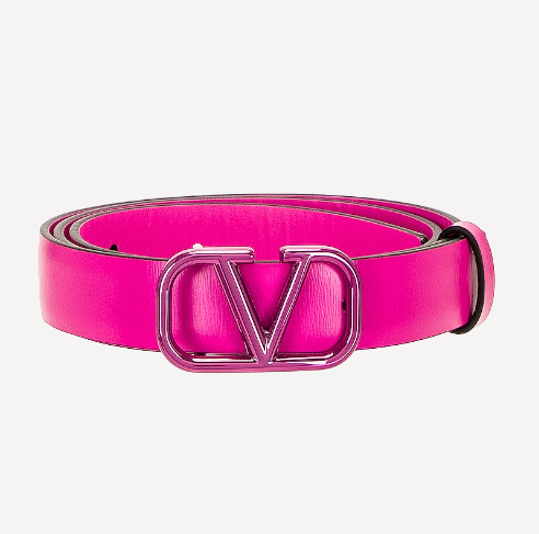 Valentino Hot Pink Thin Logo Belt