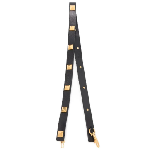 Valentino Rockstud Black/Brown Reversible Guitar Leather Bag Strap