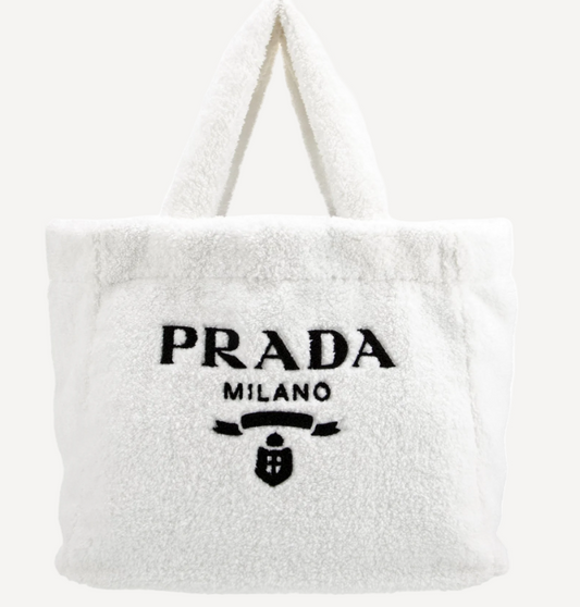 Prada White Terry Large Tote