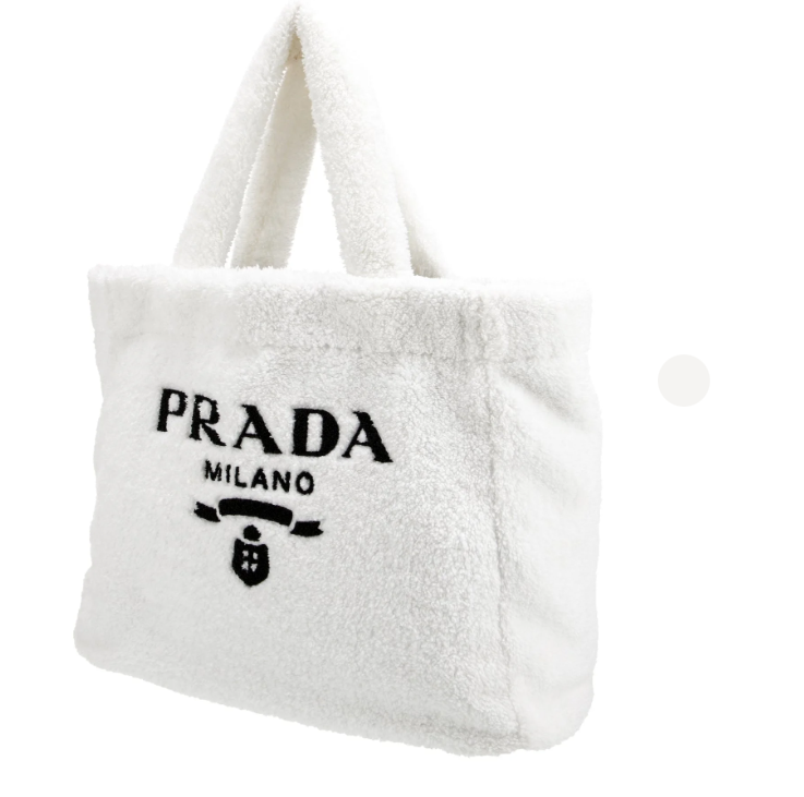 Prada White Terry Large Tote
