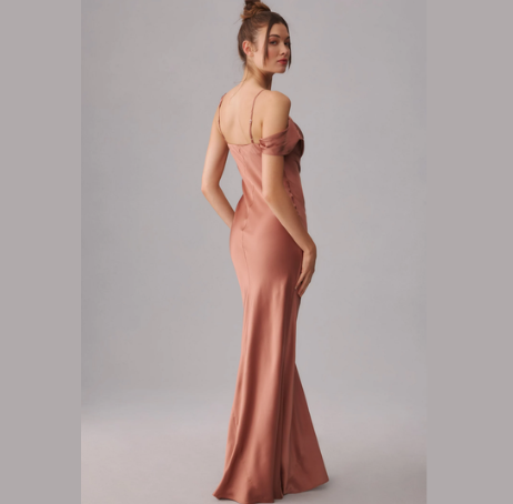 Reformation Ronda Silk Dress Praline