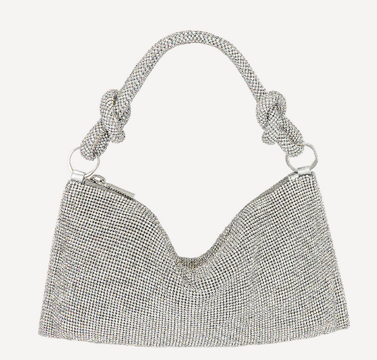 Cult Gaia Hera Nano Silver Embellished Shoulder Bag