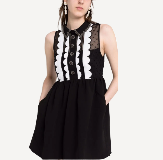 Self Portrait Scalloped Mini Dress