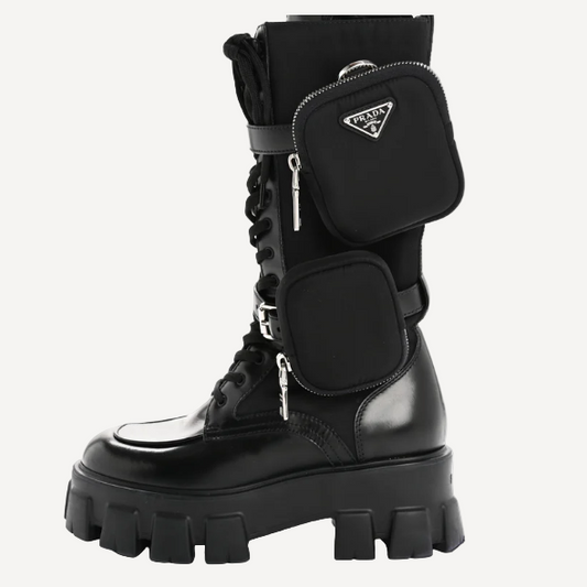 Prada Monolith Black Boots