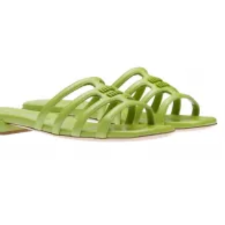 Miu Miu Green Logo Sandal Slip On Sandals