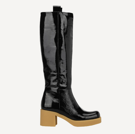Miu Miu Black Patent Tall Boots