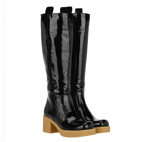 Miu Miu Black Patent Tall Boots